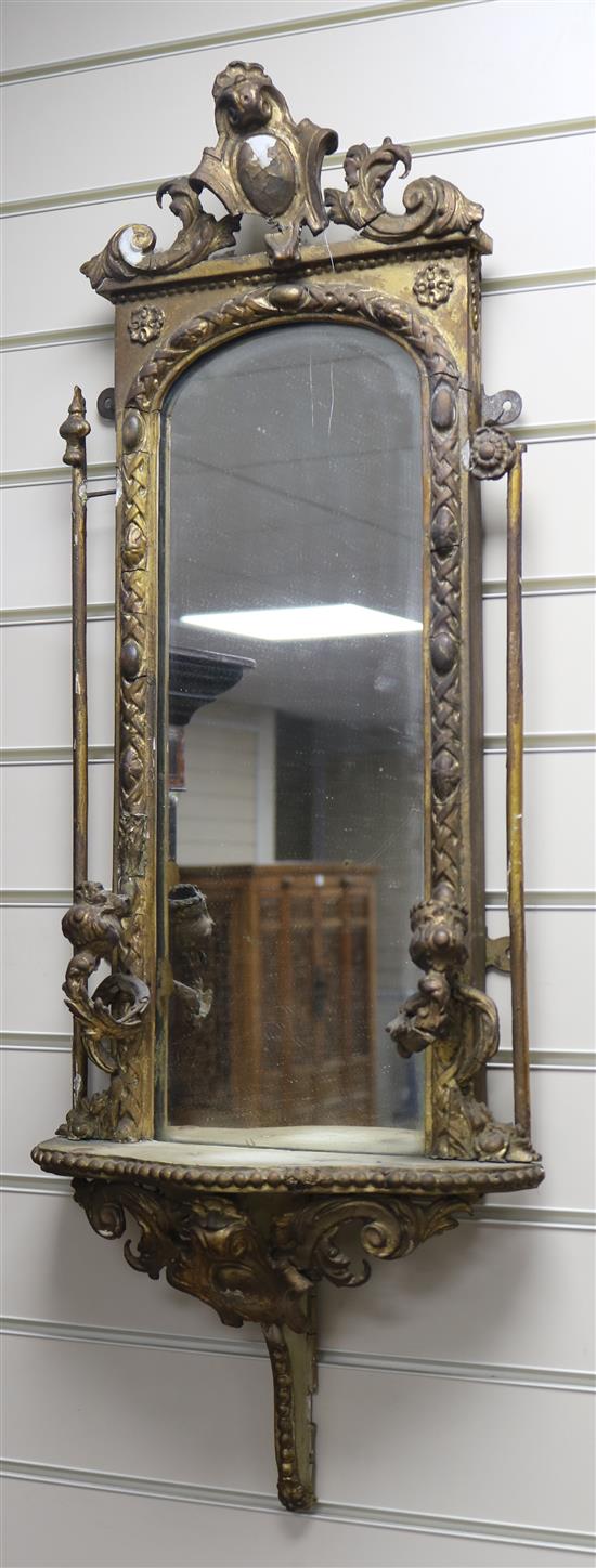 A pair of girandole wall mirrors W.35cm